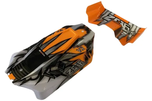 DF Models Ersatzteile Karosserie und Spoiler in orange für Z06 Buggy 1:14