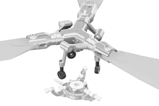 Rakonheli CNC Aluminium Dreiblatt Umbau-Set in silber für Blade InFusion 120