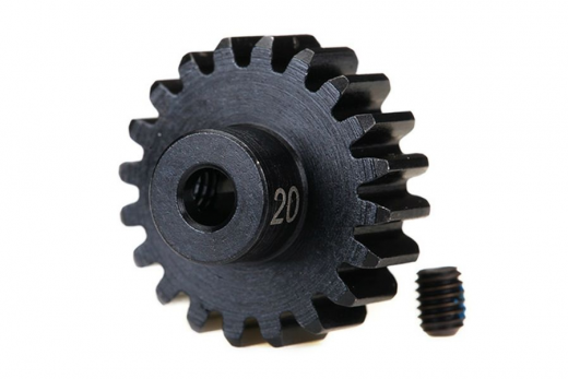 Traxxas Tuning Motorritzel 20Z gehärtet 32dp für 3mm Welle für Rustler, Slash, Stampede, TRX-4 1/10 und Mini-Maxx 1/16