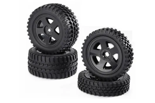 Tamiya RC Tuning für DT03 All Terrain Räder 2WD in schwarz 4Stück