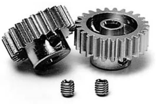 Tamiya RC Ersatzteile für TT02 Motorritzel-Set aus Aluminium 24Zähne und 25Zähne M0,6 für original Hauptzahnrad und für Highspeed Hauptzahnrad 64Zähne 300051356, 68Zähne 300051423 und 70Zähne 300051215 in Verbindung mit 300054500