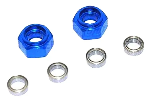 GPM Tuningteile Aluminium Hex-Adapter mit Kugellager vorne in blau für Tamiya DT03