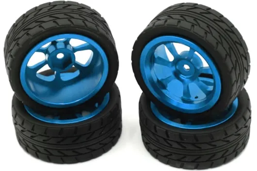 MBW RC CAR Tuningteile für RC Auto Mini Cito und DF Z06 Buggy Metall Felgen mit Reifen in blau