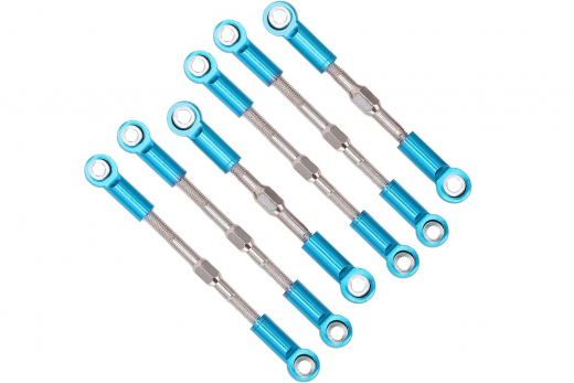 MBW RC CAR Tuningteile für RC Auto Mini Cito und DF Z06 Buggy Spurstangen und Lenkstangen Set aus Aluminium in blau