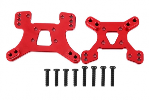 MBW RC CAR Tuningteile für RC Auto Mini Cito und DF Z06 Buggy Dämpferbrücke vorne/hinten aus Aluminium in rot