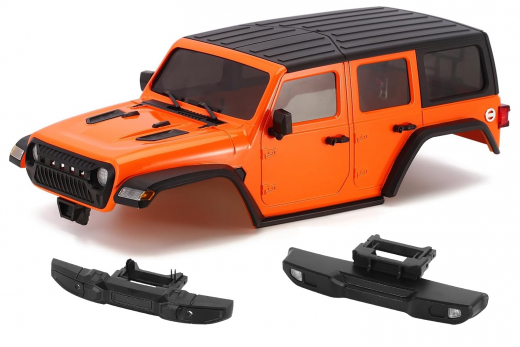 MBW RC CAR Tuningteile für Traxxas TRX4M Karrosserie mit Stoßstangen in orange