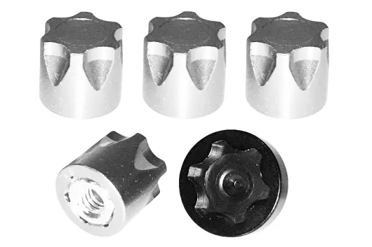 M4 Geschlossene Radmuttern Stoppmutter CW 10x10mm aus Aluminium mit Flansch in silber eloxiert 4Stück mit Werkzeug