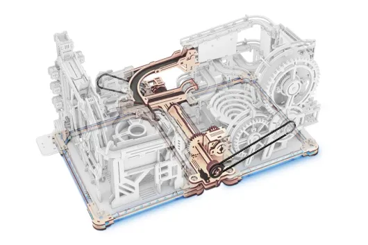 Lasercut Holzbausatz Funktionsmodell Murmelbahn Link Pack