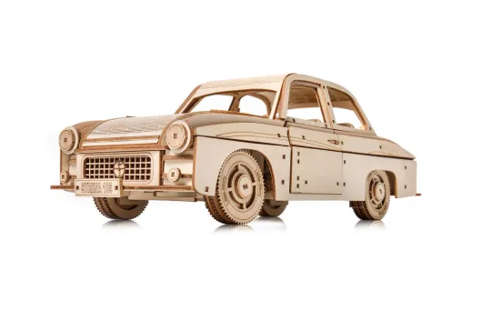 Lasercut Holzbausatz made in EU Automodell FSO Syrena 105 - 264 Teile