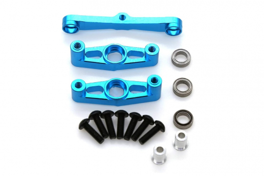 Tuningteile Aluminium Lenkhebelset in blau für Tamiya TT02