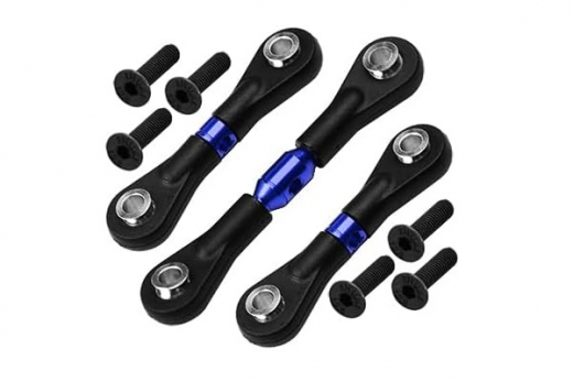 Tuningteile Aluminium Gewindespurstangen mit Kugelpfannen in blau für Tamiya TT02