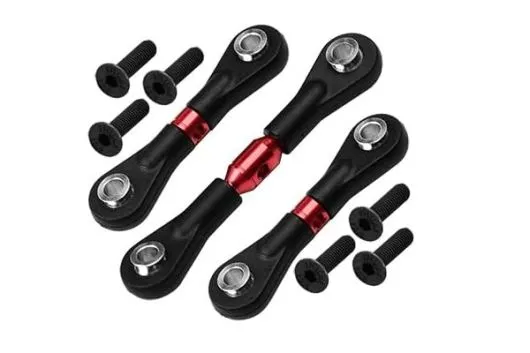 Tuningteile Aluminium Gewindespurstangen mit Kugelpfannen in rot für Tamiya TT02