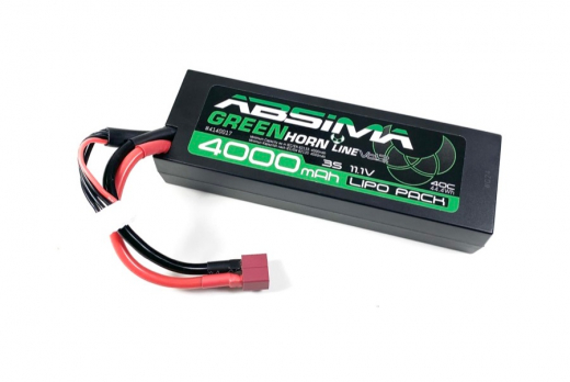 Absima LiPo Akku Greenhorn Vol.2 Stick Pack 3S 11,1V 40C 4000mAh im Hardcase Low Profile mit T-Stecker