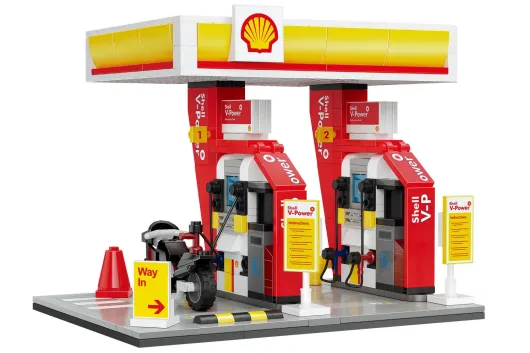 CaDA Klemmbausteine Shell Tankstelle - 305 Teile