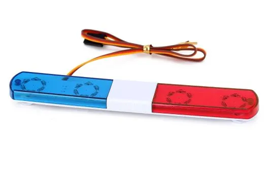 MBW RC CAR Tuningteile für 1/10 Modellautos LED Licht Set mit 5 Modis 4,8-6V Polizei Leuchtbalken Warnlichtbalken (blau/rot)