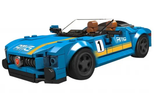 MouldKing Klemmbausteine Sportwagen GTC in blau - 366 Teile mit stapelbarer Displaybox/Sammelbox 19,5x9,5x8,5cm