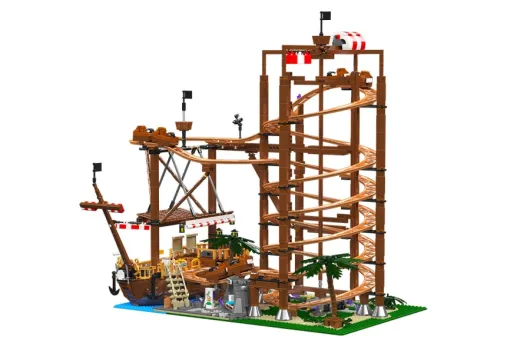 MouldKing Klemmbausteine Doppel-Helix Kugelbahn mit Motor - 2174 Teile