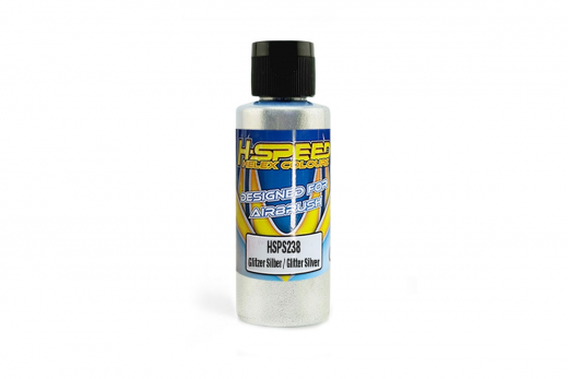HSP H-Speed Lexan Airbrush Farbe 60ml in Glitzer Silber / Glitter Silver
