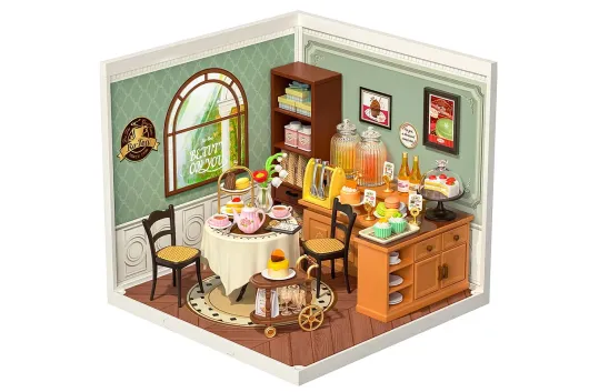 Lasercut Kunststoff Bausatz Standmodell DIY Miniature Haus Super Creator Serie Teehaus - 154 Teile