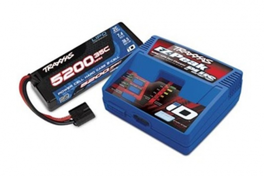 Traxxas Ladegerät SET mit EZ-Peak Plus 2S Schnell-Lader 4A und Akku LiPo 5200mAh 2S 35C