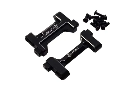 rcTURN Front und Heck Chassisstrebe aus Aluminium in Schwarz für TRX-4M
