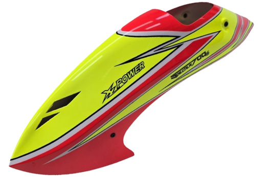 XLPower Ersatzteile Kabinenhaube in gelb rot für XLPower Specter V2