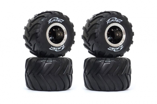 FuriTek Monster-Truck Reifen auf Felgen 72x50mm 4Stück für 1/18 und 1/24