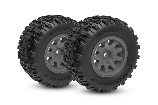 Traxxas Ersatzteile Sledgehammer Reifen auf Felgen in Grau 2Stück vorne für Mini-Maxx 1/16