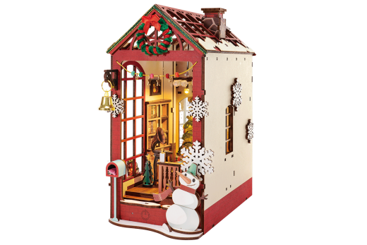 Lasercut Holzbausatz Bücherecke Weihnachts-Innenszene 289 Teile