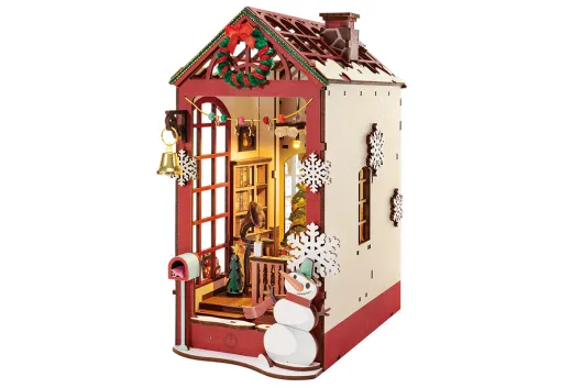 Lasercut Holzbausatz Bücherecke Weihnachts-Innenszene 289 Teile