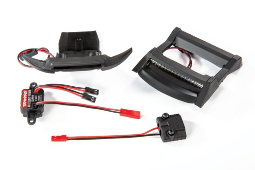 Traxxas Tuning LED Lichtleiste Set Komplett mit Bumper vorne und Dachschutz für Rustler 1/10