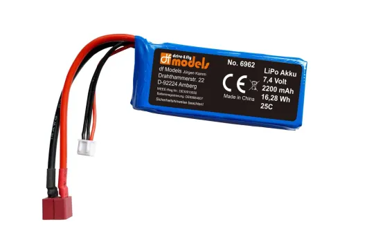 DF Models LiPo Akku 2S 7,4V 2200mAh für Z-06 XL Buggy - 1:12 - RTR