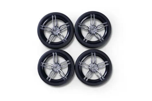 Carson RC Tuning Räderset mit 10 Speichen Felgen in silber 26mm 4Stück für Tamiya 1/10