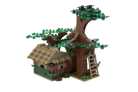 KiddiCraft Klemmbausteine Waldläuferhütte - 331 Teile