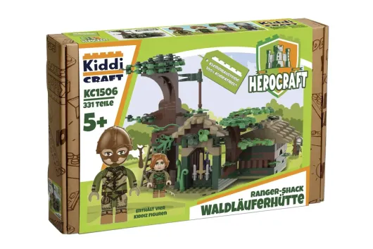 KiddiCraft Klemmbausteine Waldläuferhütte - 331 Teile