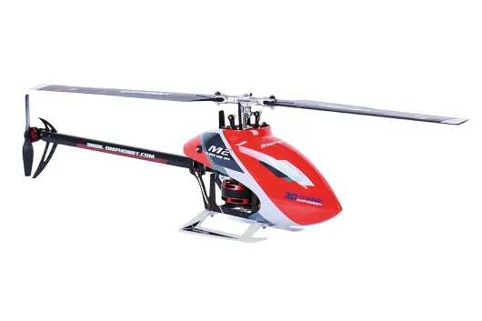 OMPHobby M2 EVO MK2 Heli in rot mit OFS3 FBL System mit Anschluss für ELRS, CRSF, Tracer, S-BUS und DSMX, BNF