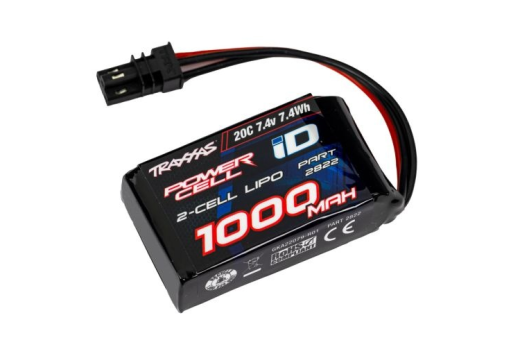 Traxxas Akku LiPo Power Cell 1000mAh 7,4V 2S 20C mit iD-Stecker für 1/18 TRX-4M