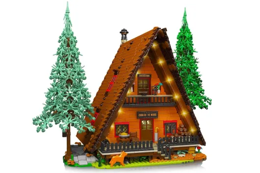 MouldKing Klemmbausteine Modulare Waldhütte mit LED Lichtern - 3398 Teile