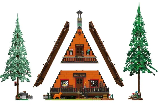 MouldKing Klemmbausteine Modulare Waldhütte mit LED Lichtern - 3398 Teile