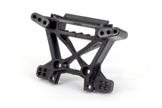 Traxxas Tuning Extreme Heavy Duty Dämpferbrücke in schwarz vorne (für TRX9080 Kit) für Ford Fiesta, Raptor, Rustler, Slash und Stampede 1/10