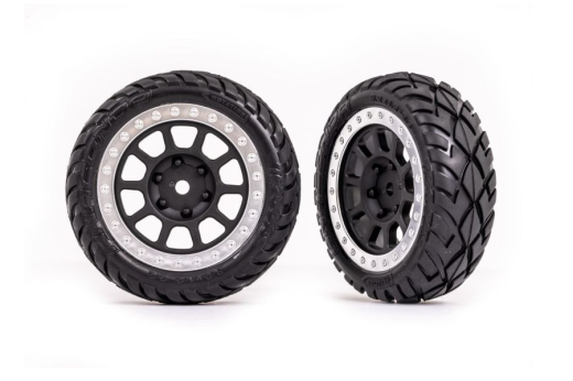 Traxxas Tuning Anaconda Reifen auf 2,2 Tracer Felgen in satin-chrom vorne 2Stück für Bandit 1/10