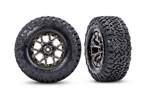 Traxxas Tuning BFGoodrich AT KO2 Reifen auf 2,2-3,0 Felgen in schwarz chrom 2Stück für Ford Raptor-R 4x4 VXL 1/10