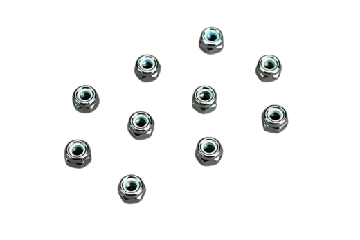 Traxxas Ersatzteile M4 Stoppmuttern 4mm aus Aluminium in silber 10Stück