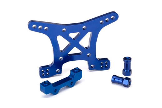 Traxxas Tuning Dämpferbrücke aus 7075-T6 Aluminium in blau vorne für Slash und Stampede 1/10