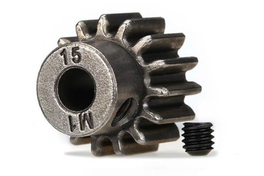 Traxxas Tuning Motorritzel 15Z für 5mm Welle und Stahl-HZ (Modul 1) für MAXX 1/10 und X-Maxx 1/7