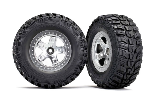 Traxxas Tuning Kumho Reifen auf Felgen in satin-chrom vorne 2Stück für Ford Raptor und Slash 1/10