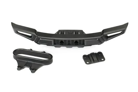 Traxxas Ersatzteile Bumper mit Halter und Adapter in schwarz vorne für Ford F-150 Raptor FOX 1/10