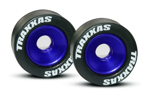 Traxxas Tuning Wheelie-Bar Felgen aus 6061-T6 Aluminium in blau 2Stück für Bandit, Bigfoot, Rustler, Slash und Stampede 1/10