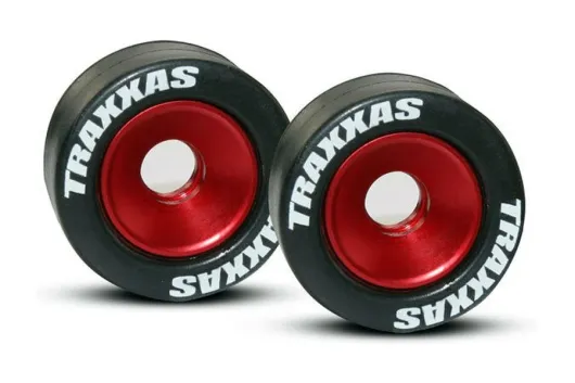 Traxxas Tuning Wheelie-Bar Felgen aus 6061-T6 Aluminium in rot 2Stück für Bandit, Bigfoot, Rustler, Slash und Stampede 1/10