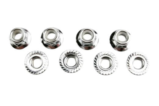 Traxxas Zubehör Stoppmutter mit Flansch 5mm in silber 8Stück für MAXX 1/10 und Unlimited Desert Racer 1/7